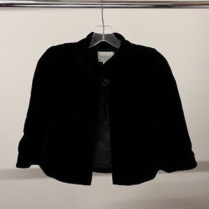 White House Black Market Velvet Black Cape M/L